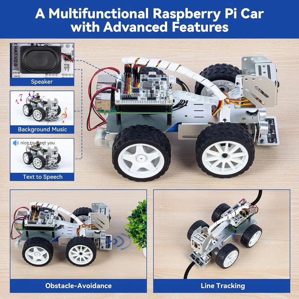SunFounder PiCar-X Smart Video Robot Car Kit for Raspberry Pi AI