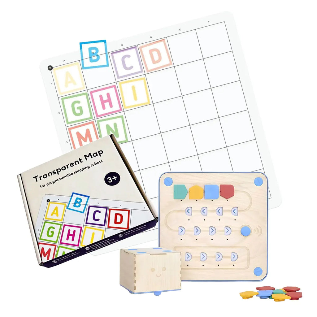 Primo Toys Cubetto Coding Robot with Transparent Pocket Mat 6x6