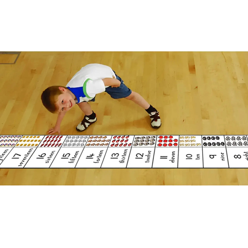 TTS Bee-Bot &amp; Blue-Bot Number Line Mat - 0 to 20 Numbers - STEM Coding Playmat Toy Floor Robot Mat for Classroom Office Home School Learning Resource - 25 x 300 cm