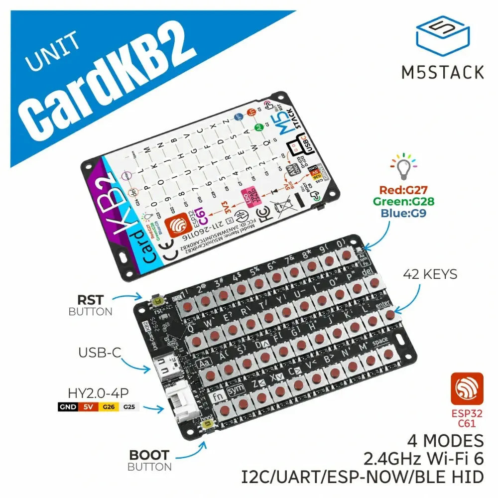 M5Stack CardKB2 Keyboard Unit (ESP32-C61)