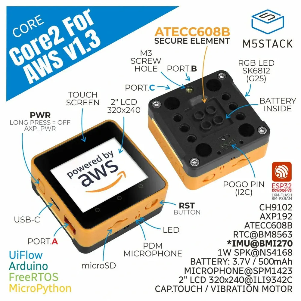 M5Stack Core2 for AWS Kit V1.3