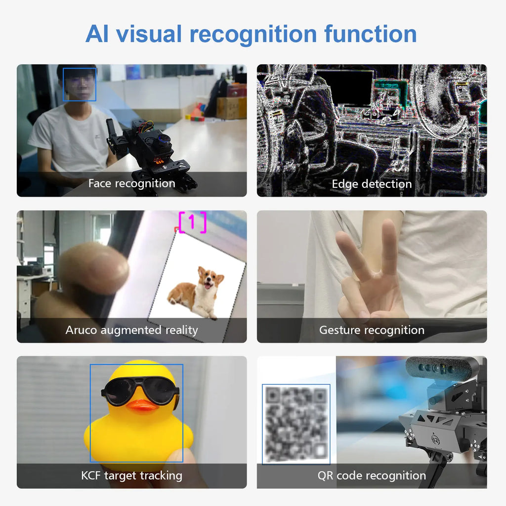Quadruped Bionic Robot Dog Raspberry Pi AI Robot Kit with TOF Lidar SLAM Mapping and Navigation, 3D Depth Camera Face Recognition Target Tracking Open Source Programming Robot