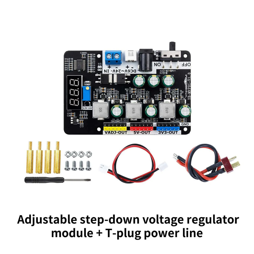 Yahboom Adjustable voltage reduction and stabilization module built on MP2491C with T-Plug Cable