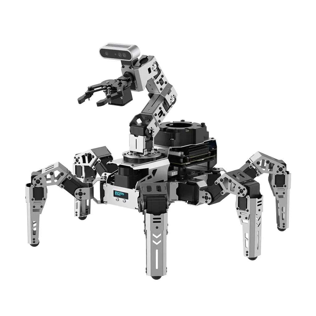 ROSpider ROS2 Hexapod Robot with Jetson/Raspberry Pi, Multimodal Large AI Models, ChatGPT, 3D Vision, SLAM Mapping &amp; Navigation (Standard kit without Controller)