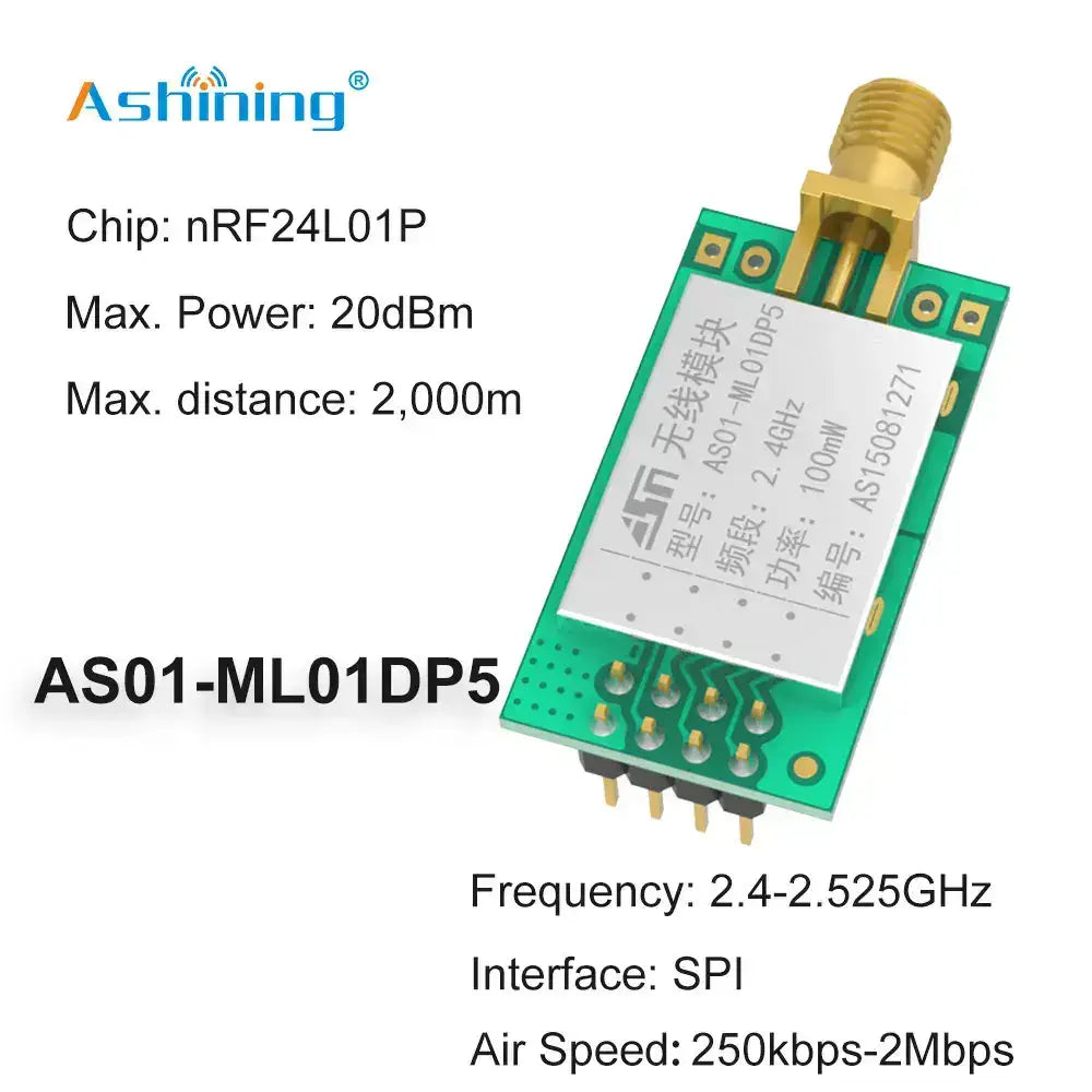 AS01-ML01DP2 100mw spi controller nrf24l01 pa wireless 2.4ghz wireless transmitter receiver module