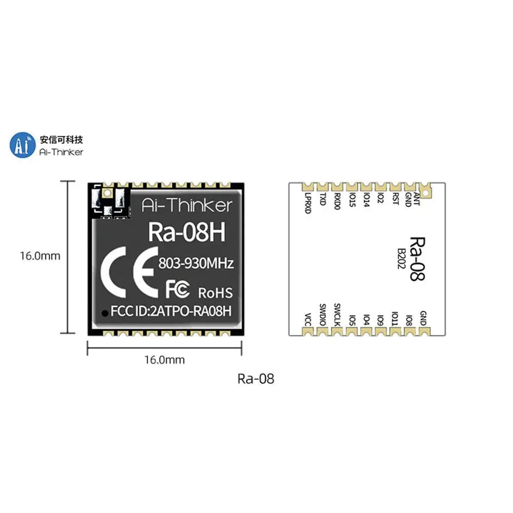 LoRaWAN RF module ASR6601 chip comes with MCU 915MHz external antenna Ra-08H