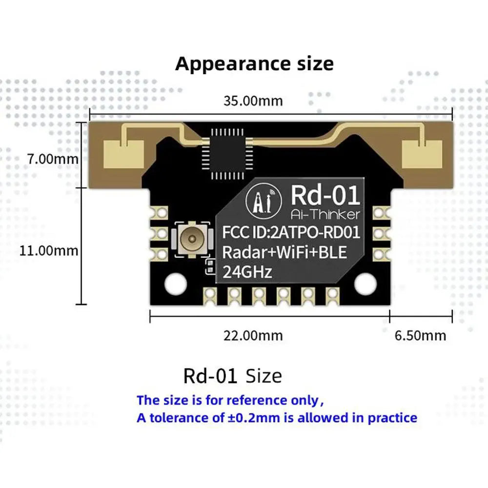24G radar human body induction module/radar +WiFi+BLE module sensor Rd-01 with antenna