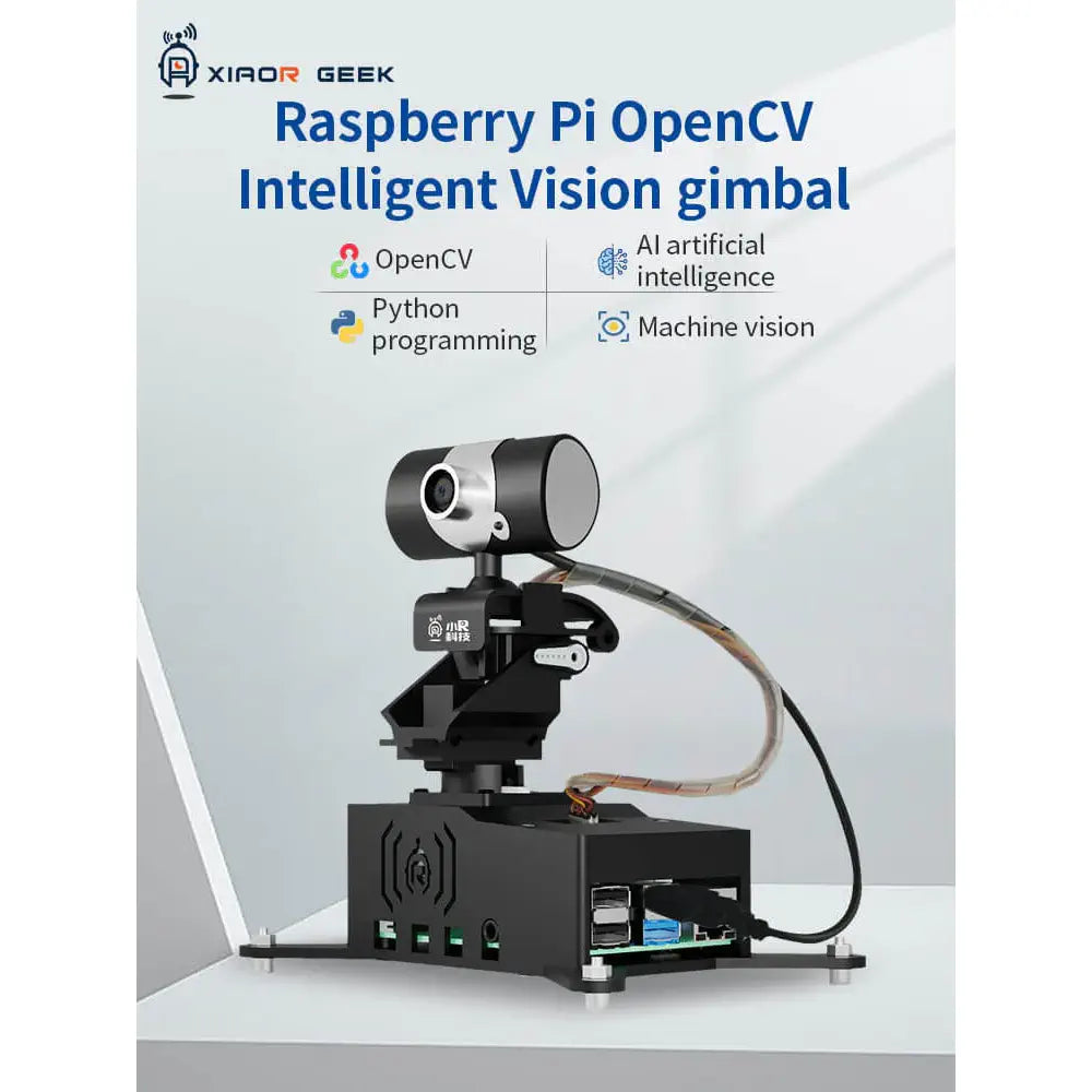 XiaoR GEEK Raspberry Pi OpenCV Visual Smart robot gimbal/PTZ Development Kits(Raspberry Pi  5 4GB  - Basic Version)