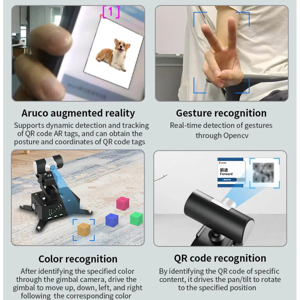 XiaoR GEEK Raspberry Pi OpenCV Visual Smart robot gimbal/PTZ Development Kits(Raspberry Pi 5 4GB - Professional Version)