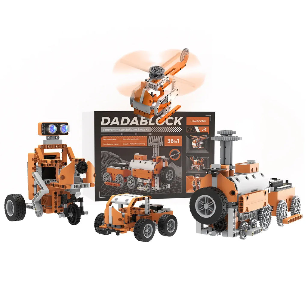 Hiwonder DaDablock Programmable Building Block Kit Powered by ESP32 with Sensor Expansion, LEGO-Compatible, Supports Scratch &amp; Python (Advanced Kit)