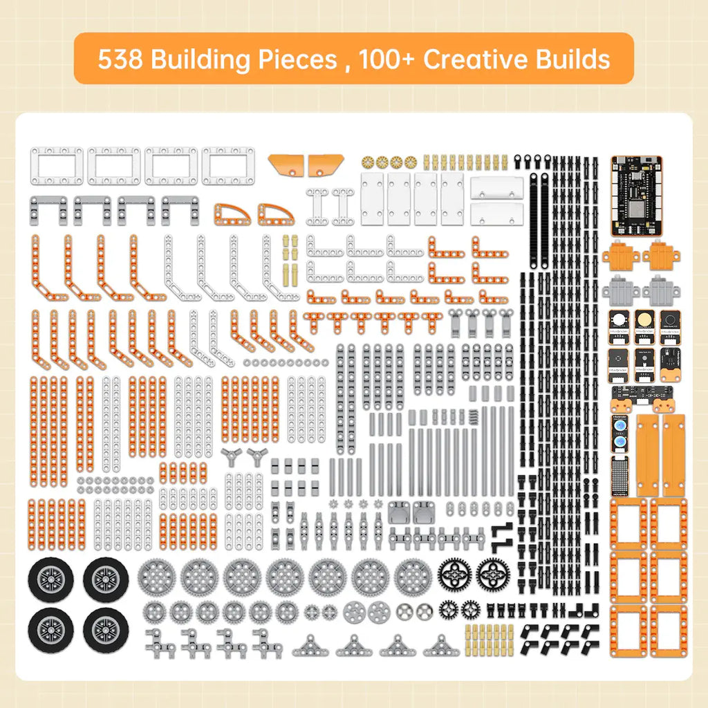 Hiwonder DaDablock Programmable Building Block Kit Powered by ESP32 with Sensor Expansion, LEGO-Compatible, Supports Scratch &amp; Python (Advanced Kit)