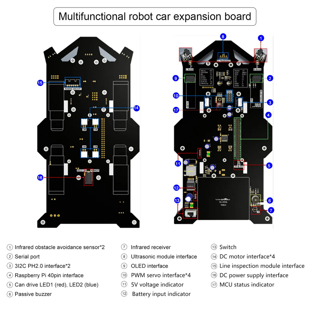Yahboom Raspbot AI Vision Robot Car with FPV camera for Raspberry Pi 5(With Raspberry Pi 5 2G Board)