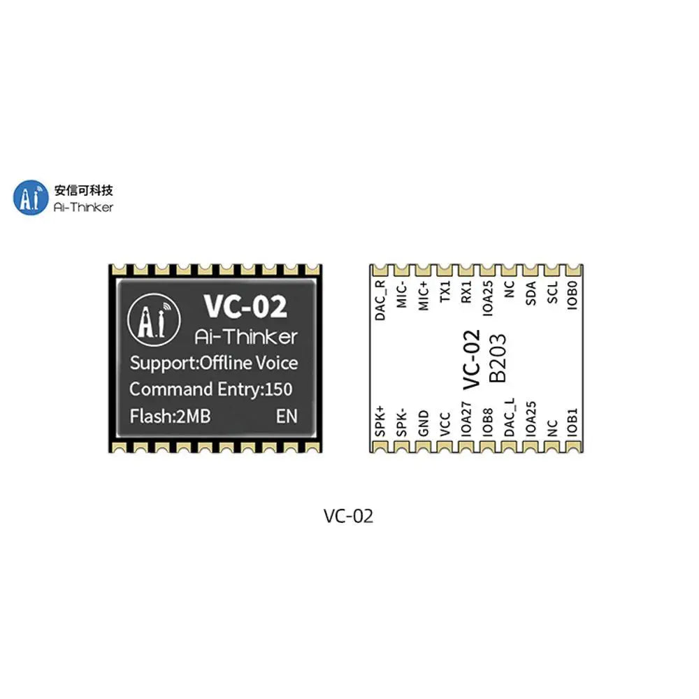 Ai-Thinker NEW VC-02 module with US516P6 offline speech recognition for smart home