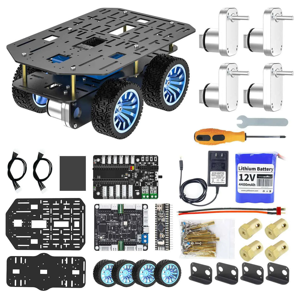 Yahboom MSPM0 Smart Robot Car Aluminum Alloy Chassis Kit-- Four-wheel drive