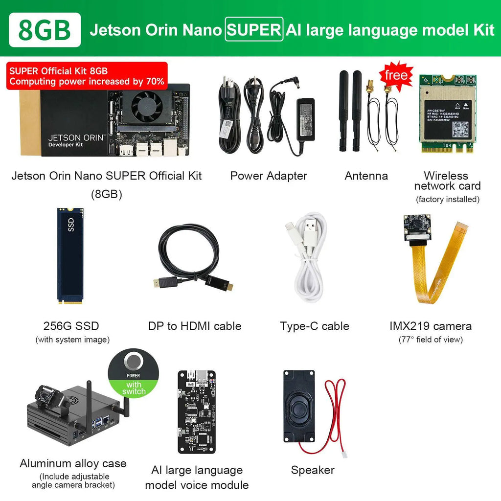 Official Original Jetson Orin NANO 8GB SUPER Development Board AI Large Model Kit