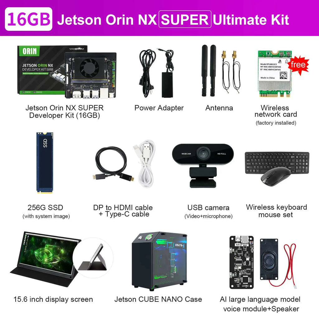 Yahboom Jetson Orin NX 16GB Super Development Kit Based On NVIDIA Core Module For ROS AI Deep Learning--Ultimate Kit