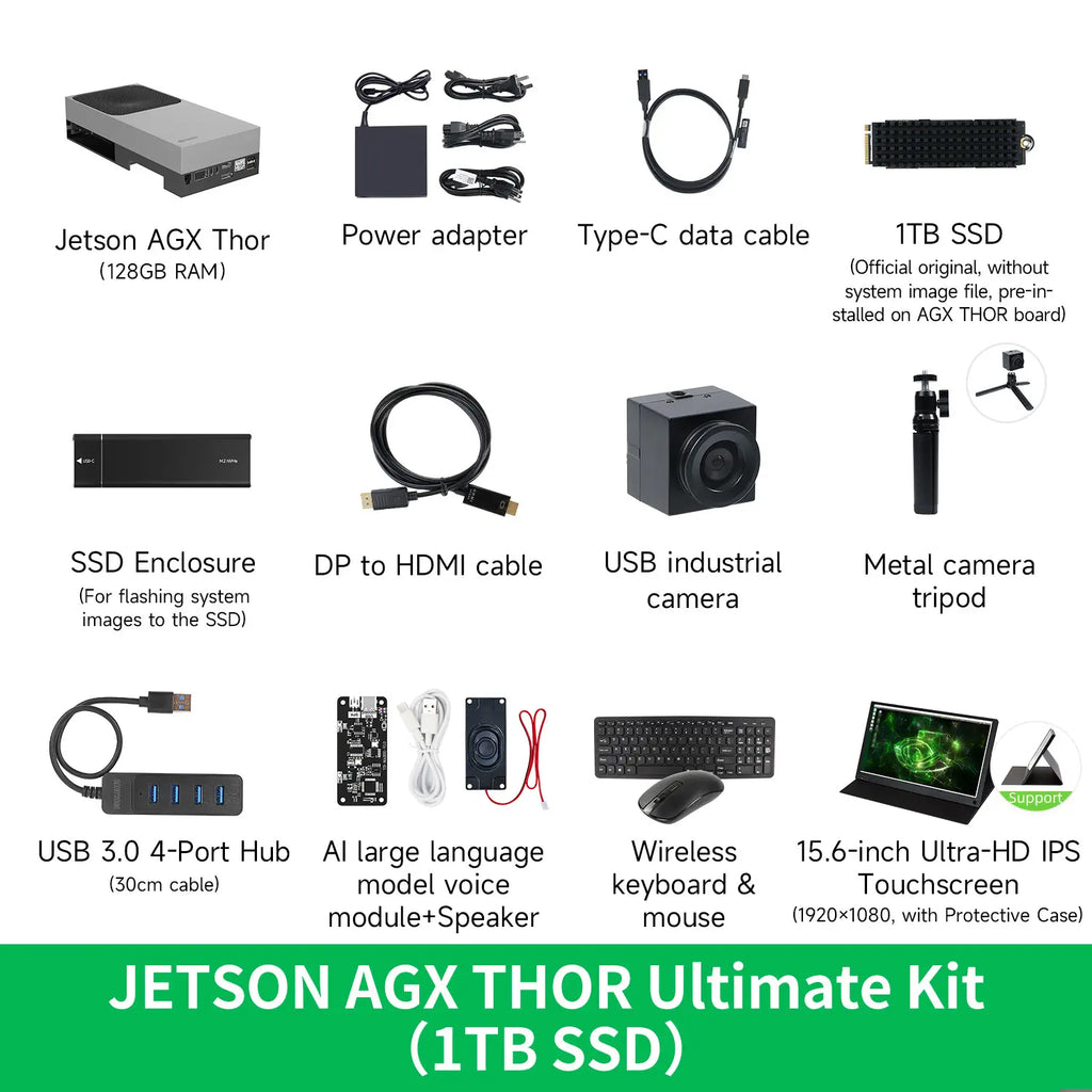 Jetson AGX Thor Developer Kit with 128GB RAM(2070 FP4 TFLOPS)--1TB Ultimate Kit