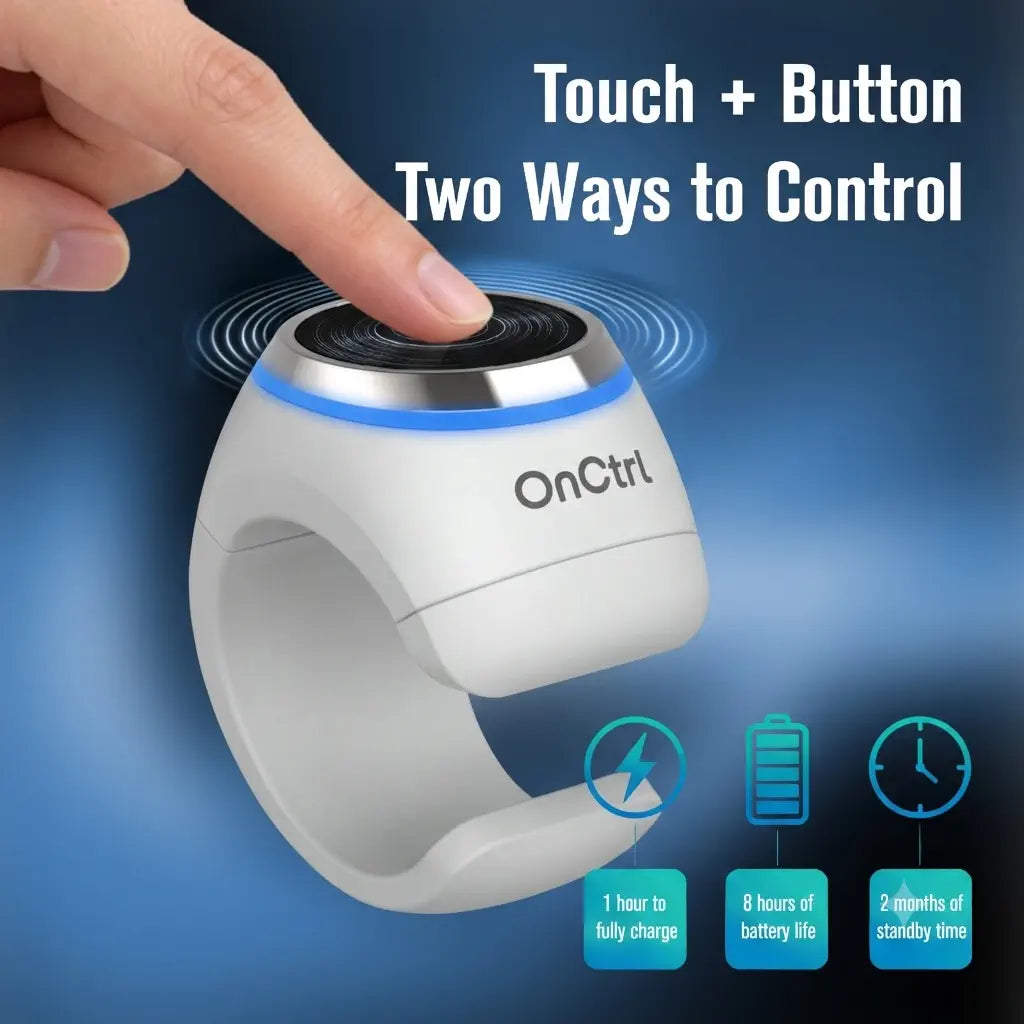 OnCtrl Ring II Smart Bluetooth Remote Control Ring Silver - Wearable Motion &amp; Action Camera Controller