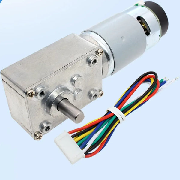 High Torque Gearmotor Self-Locking Worm Gear Motor w/ Encoder