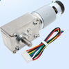 High Torque Gearmotor Self-Locking Worm Gear Motor w/ Encoder - 24V, 210RPM