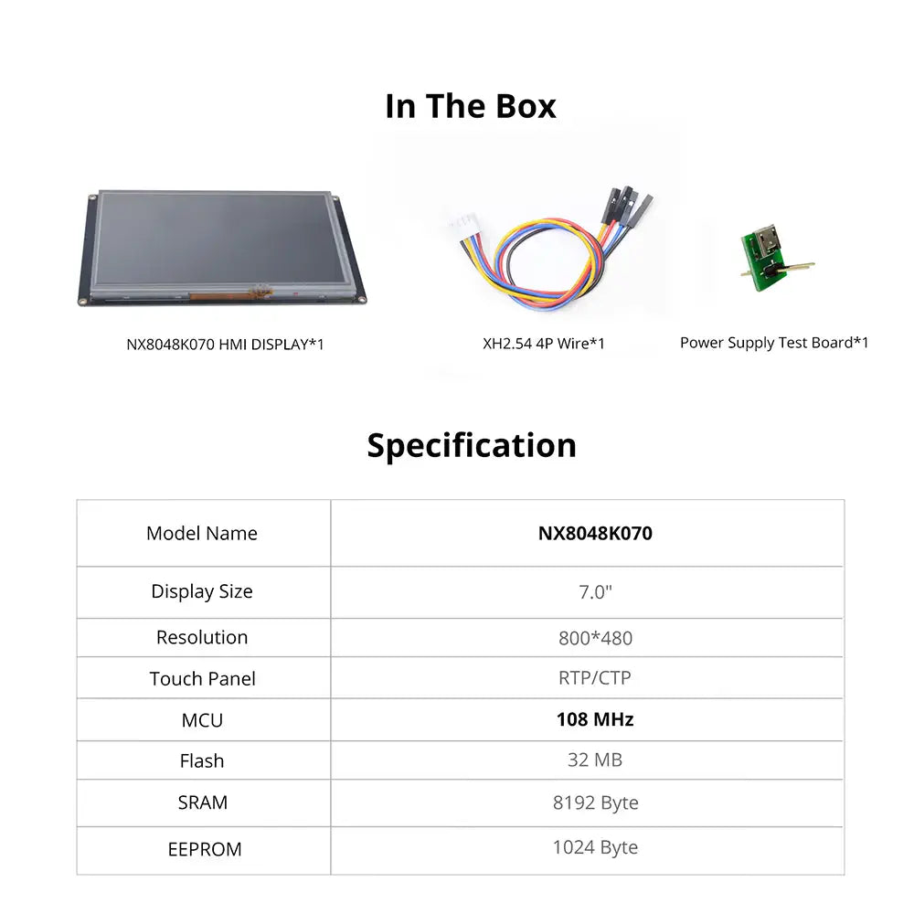7-Inch Nextion Enhanced NX8048K070 Generic HMI Touch Display