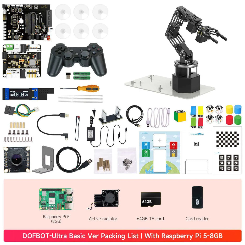 Yahboom DOFBOT Ultra AI Large Language Model 3D Depth Vision Robotic Arm-Basic Version With RPi5 8GB board