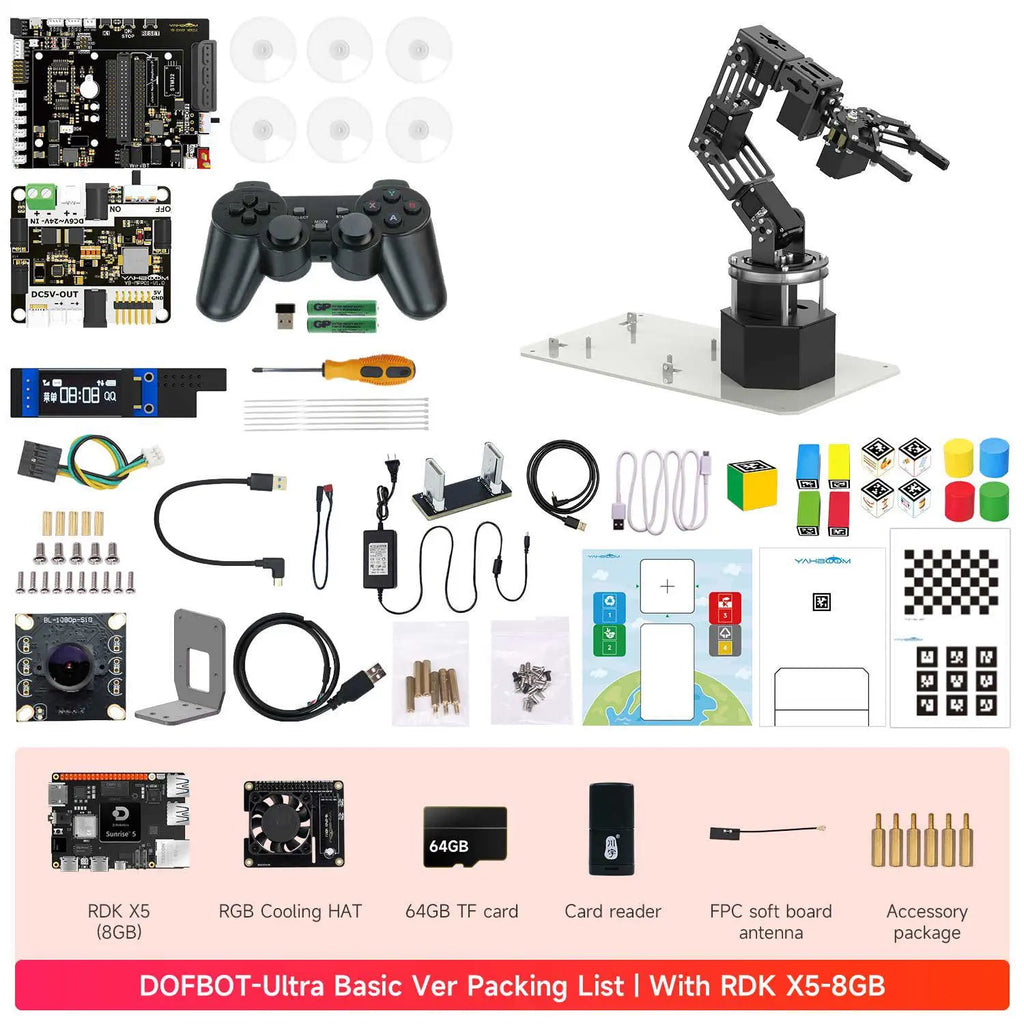 Yahboom DOFBOT Ultra AI Large Language Model 3D Depth Vision Robotic Arm-Basic Version With  RDK X5-8GB board