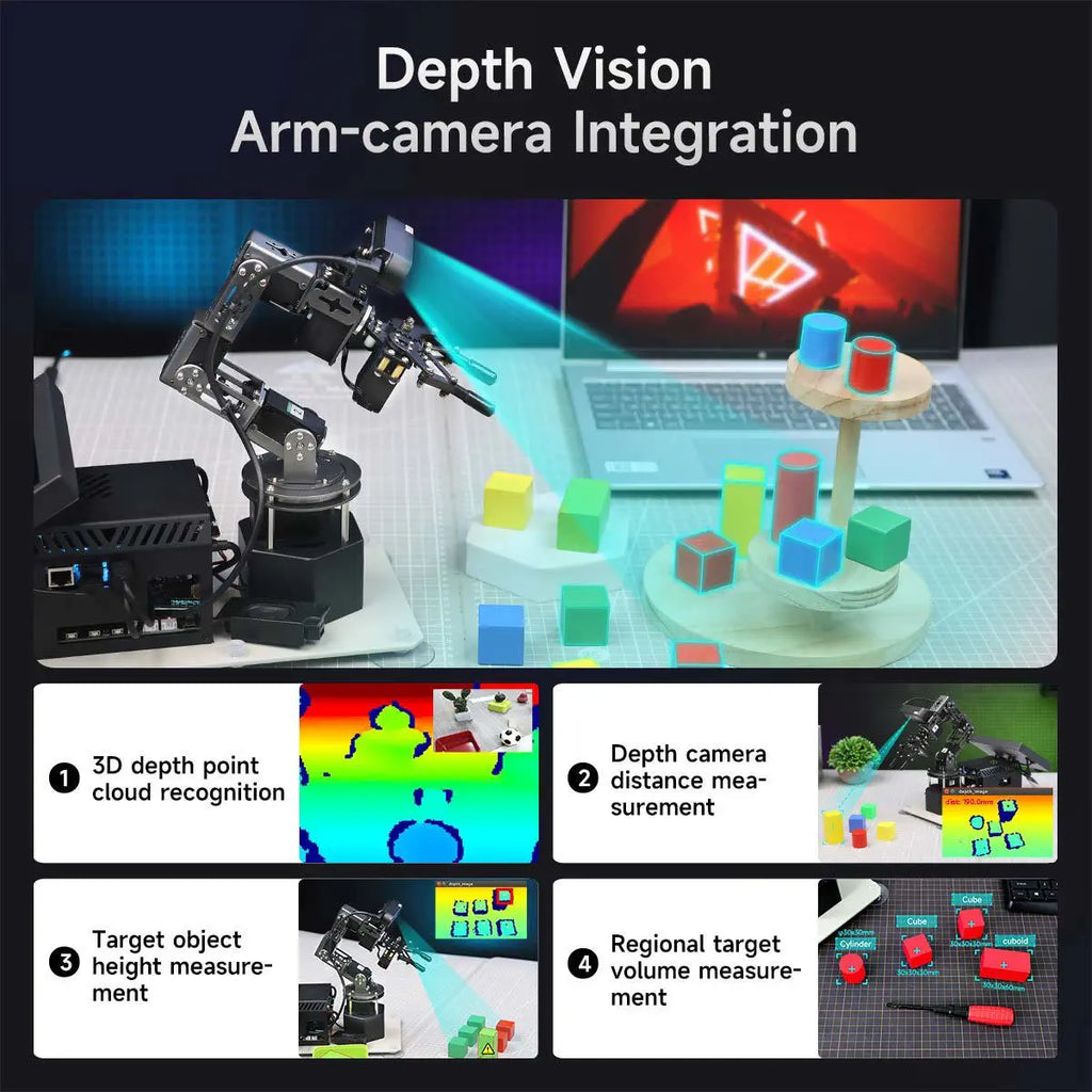 Yahboom DOFBOT Ultra AI Large Language Model 3D Depth Vision Robotic Arm-Standard Version With RPi5 8GB board
