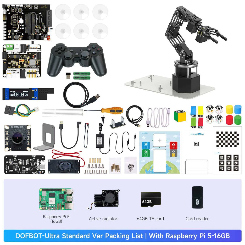 Yahboom DOFBOT Ultra AI Large Language Model 3D Depth Vision Robotic Arm-Standard Version With RPi5 16GB board