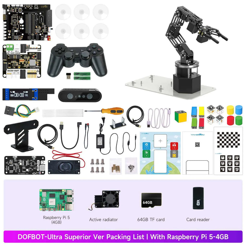 Yahboom DOFBOT Ultra AI Large Language Model 3D Depth Vision Robotic Arm-Superior Version With RPi5 4GB board