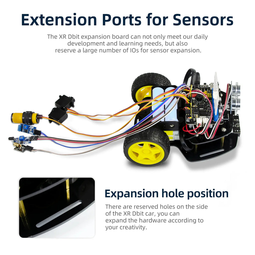 2WD Robot Car Kit for Micro:bit V2 and V1.5(Not Contained), Graphical Makecode Coding Car with Ultrasonic Sensor, DIY Programmable Car for Adults Teens STEM Education Project