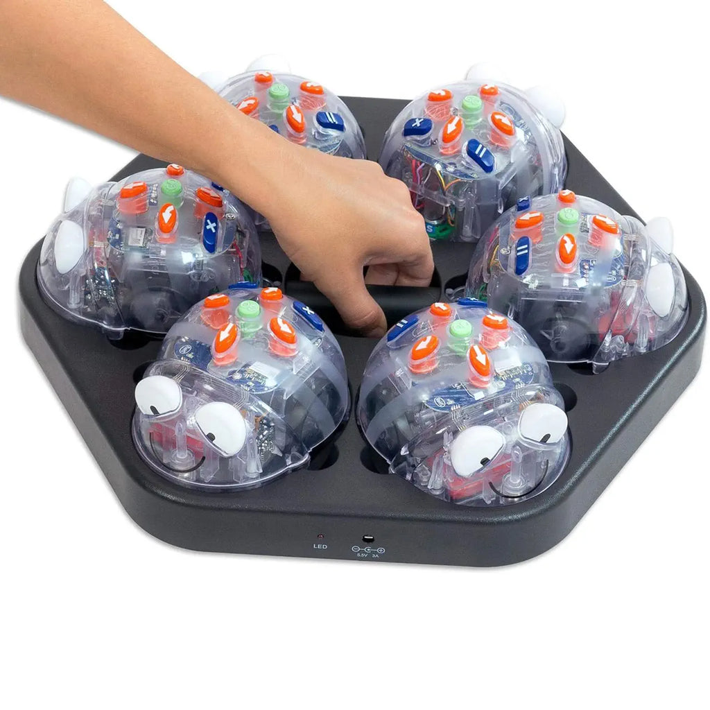 18 Blue-Bot Bluetooth Programmable Floor Robot Bundle with 3 Docking Stations w/ USB Cable - STEM Education Coding Toy Robots for Children 3+ years