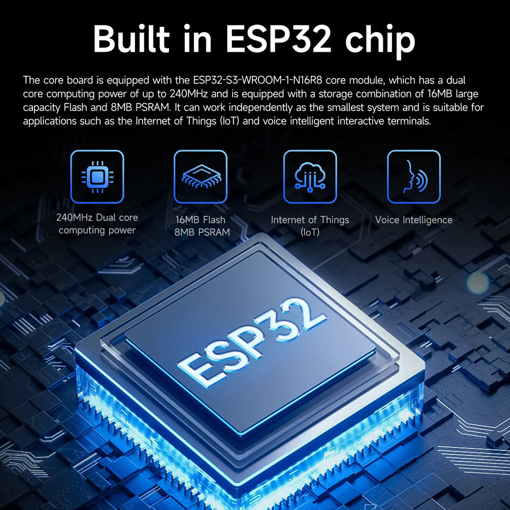 Yahboom ESP32-S3 core board 16MB Flash 8MB PSRAM built-in 2.4GHz WiFi Bluetooth LE--Separate board