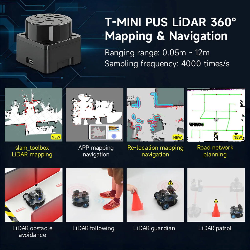 MicroROS V2 ROS2 AI Robot Car for PC virtual machine (MacOS is not supported)-Standard kit