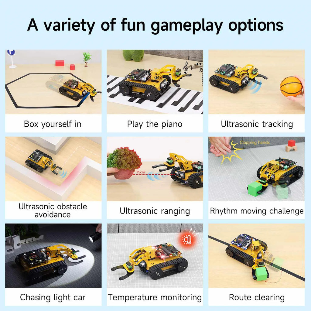 Yahboom Last:bit Programmable Tank Car with 3DOF Robotic Arm(Standard Version with Microbit V2)