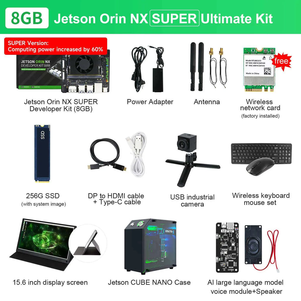 Jetson Orin NX Developer Kit 8GB RAM Super Version with NVIDIA Core Module for ROS AI Deep Learning-- Ultimate Kit