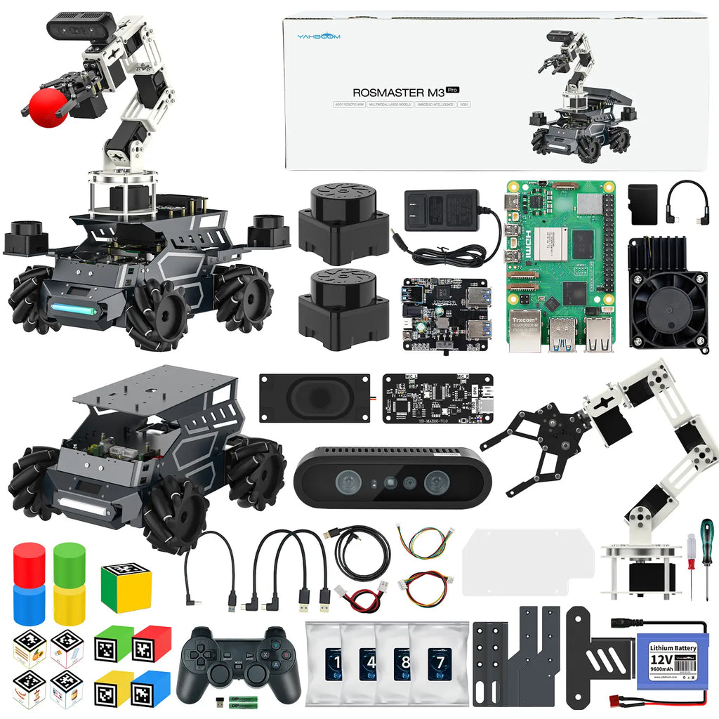 Yahboom ROSMASTER M3 Pro ROS2 Robot No Display-with Raspberry Pi 5 8GB Board