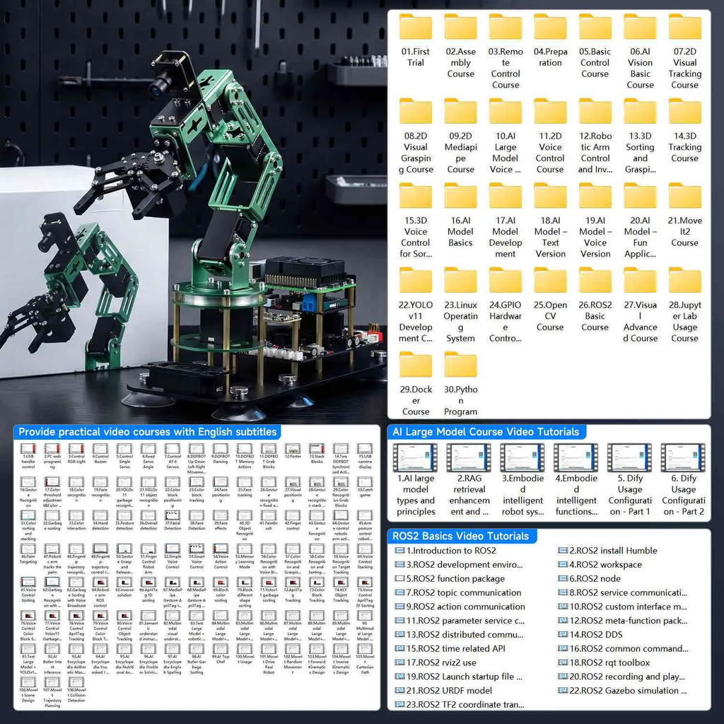 Yahboom DOFBOT ROS2 AI Large Model Vision Robotic Arm-Standard Version Without Raspberry Pi 5 Board