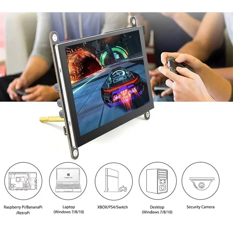 RC050S HD 5-Inch 800x480 Capacitive Touch Monitor for RPi w