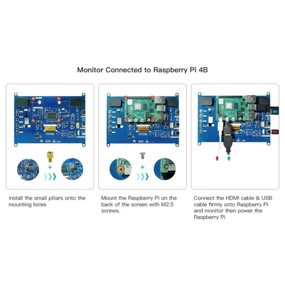 RC070N 7 inch Touch Display 1024x600 HDMI Monitor for Raspberry Pi