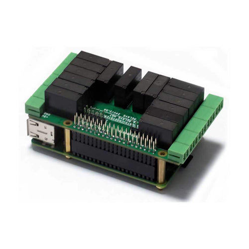 Sequent Microsystems 16 Relays 2A/24V 8-Layer Stackable HAT for Raspberry Pi