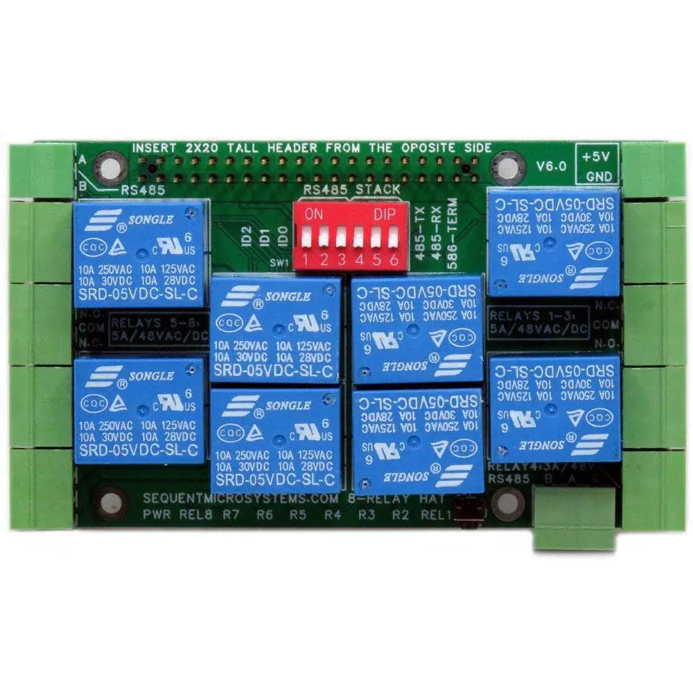 Sequent Microsystems 8 Relays 4A/120V 8-Layer Stackable HAT for Raspberry Pi
