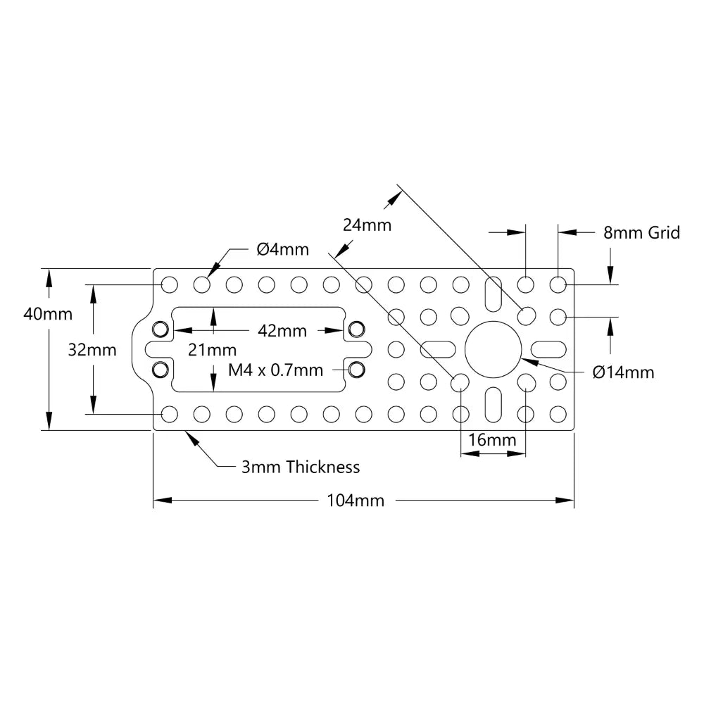 ServoCity 1800 Series Servo Pattern Plate (for Standard Size Servos