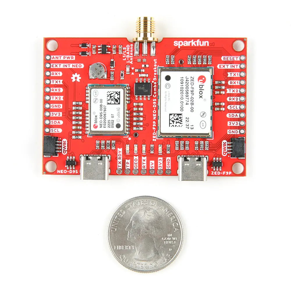 SparkFun GNSS Combo Breakout - ZED-F9P, NEO-D9S (Qwiic) - RobotShop