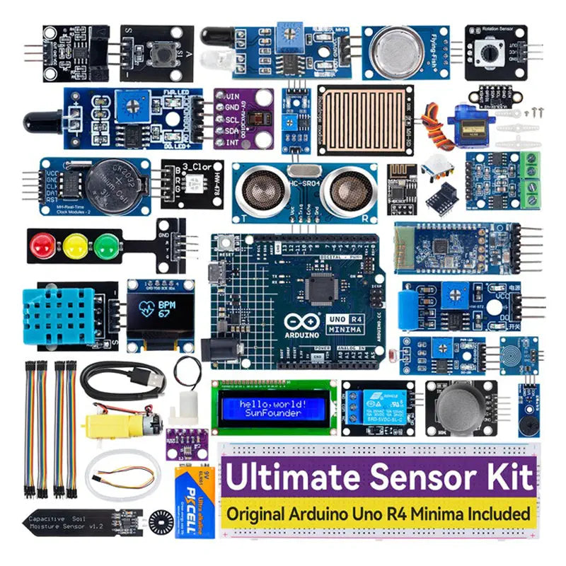 SunFounder Ultimate Sensor Kit with Original Arduino Uno R4 Minima