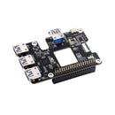 Waveshare PCIe to USB 3.2 Gen1 HAT for Raspberry Pi 5, 4x High Speed USB Ports, HAT + Standard