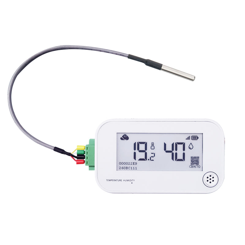 Rejeee LoRaWAN Temperature and Humidity Sensor With 2.9-inch E-paper, External Probe