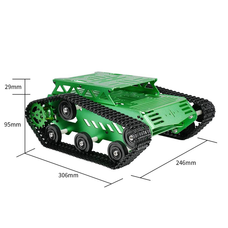 Hiwonder Tank Car Chassis Kit with 2WD Motors for Arduino/Raspberry Pi/Jetson Nano DIY Robotic Car (Green)