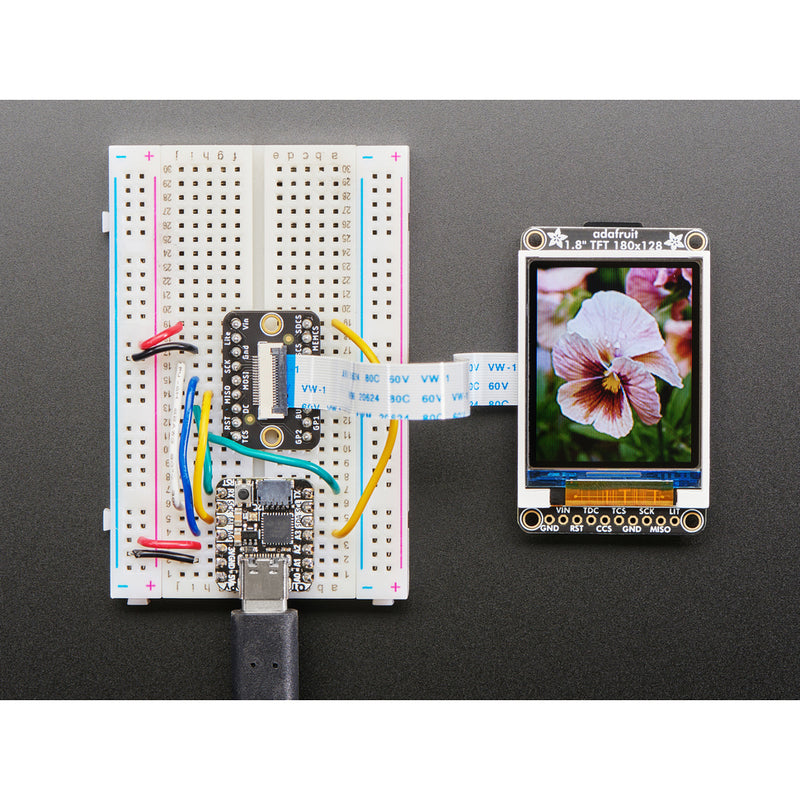 1.8 Inch Color TFT LCD Display w/ MicroSD Card Breakout - ST7735R