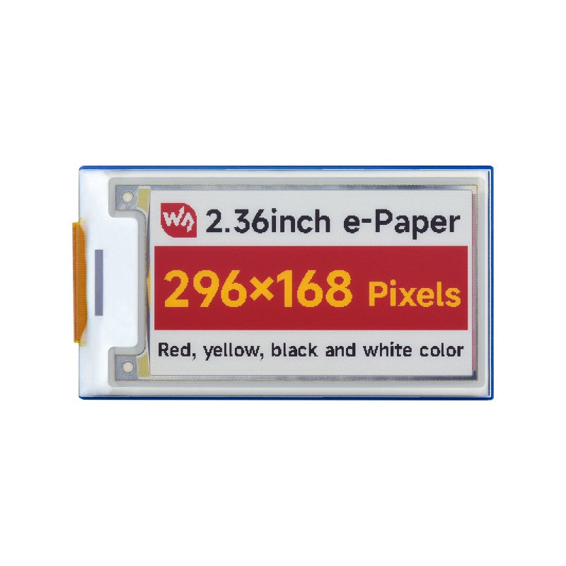 Waveshare 2.36inch E-Paper Module (G), 296x168, Red/Yellow/Black/White